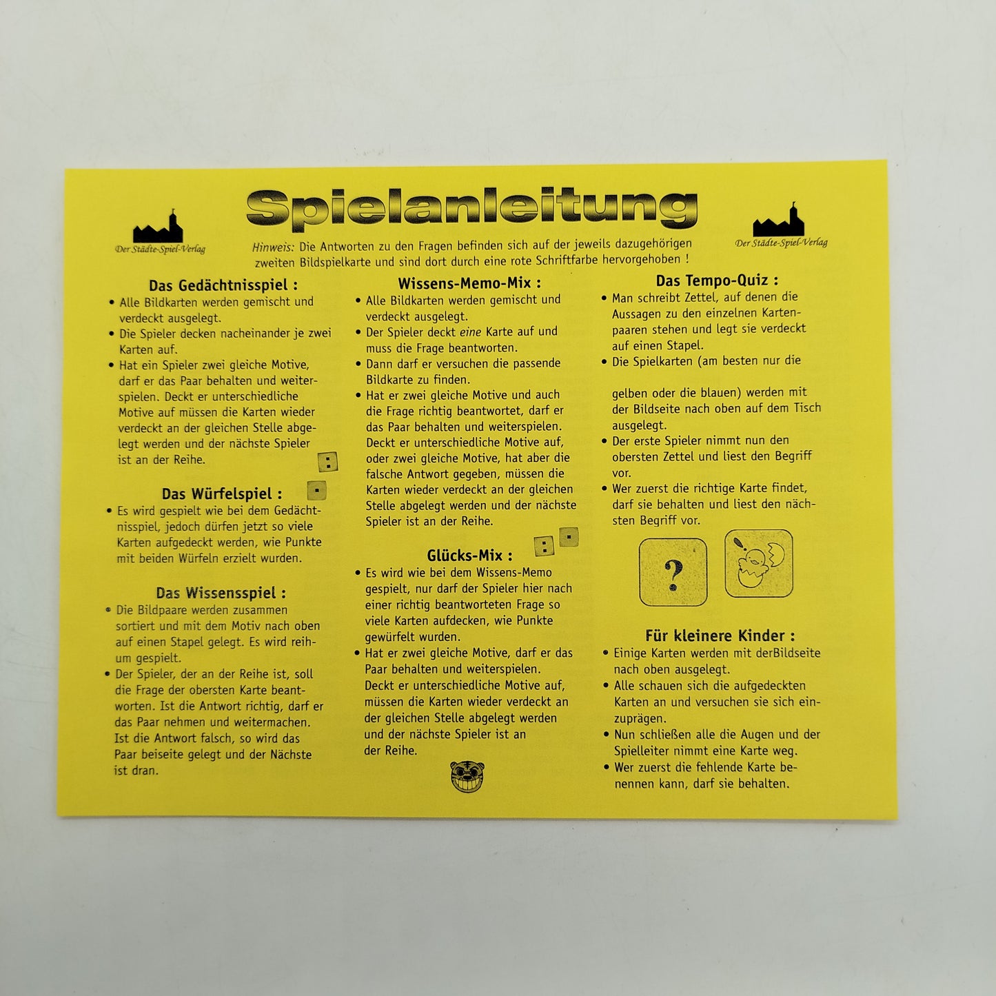 Gesellschaftsspiel Das Bergisch Gladbach-Spiel