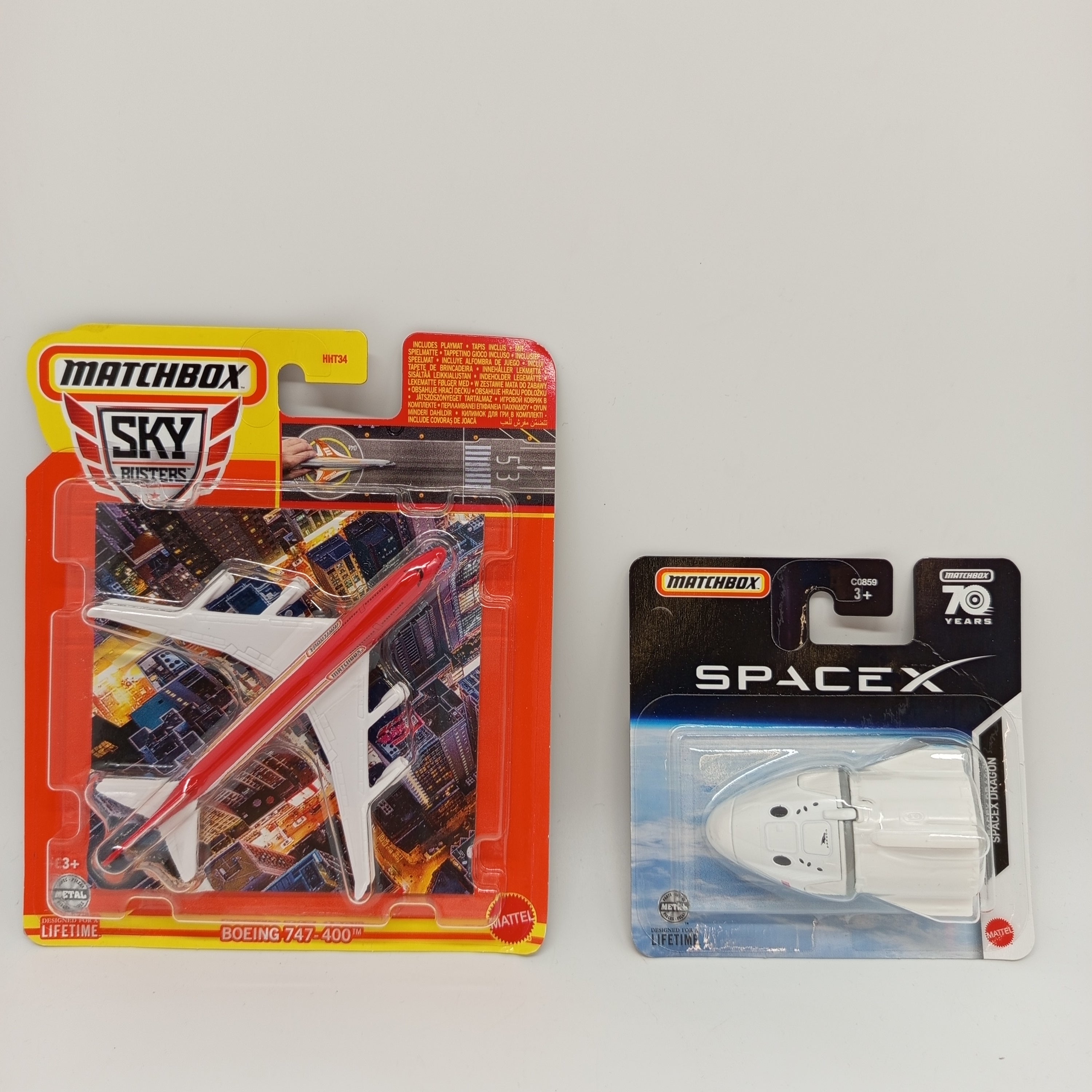 Matchbox Sky Busters Set von 2 – Boeing 747 & SpaceX Dragon, OVP, neu