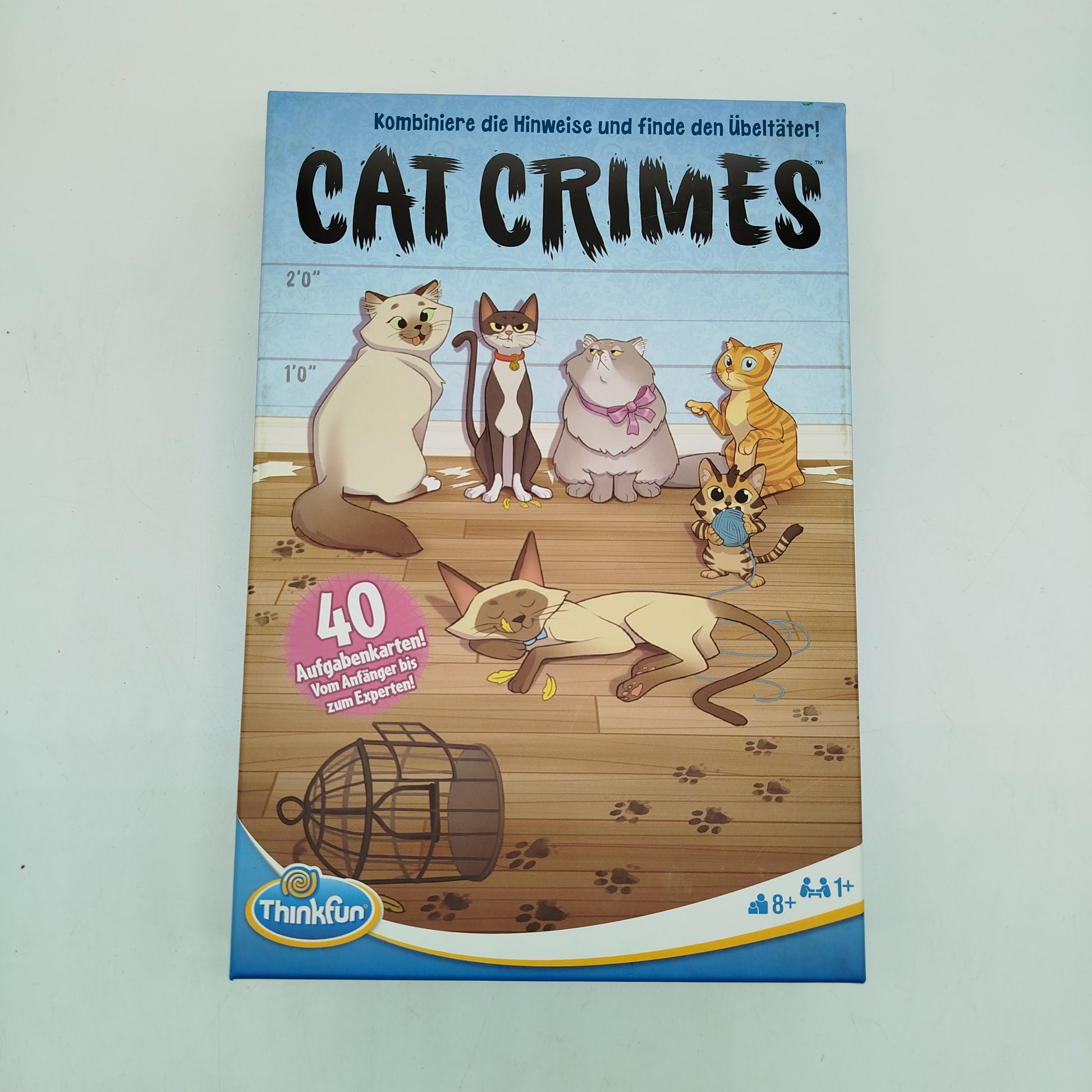 ThinkFun Brettspiel Cat Crimes – Denkspiel mit Katzenfiguren, OVP