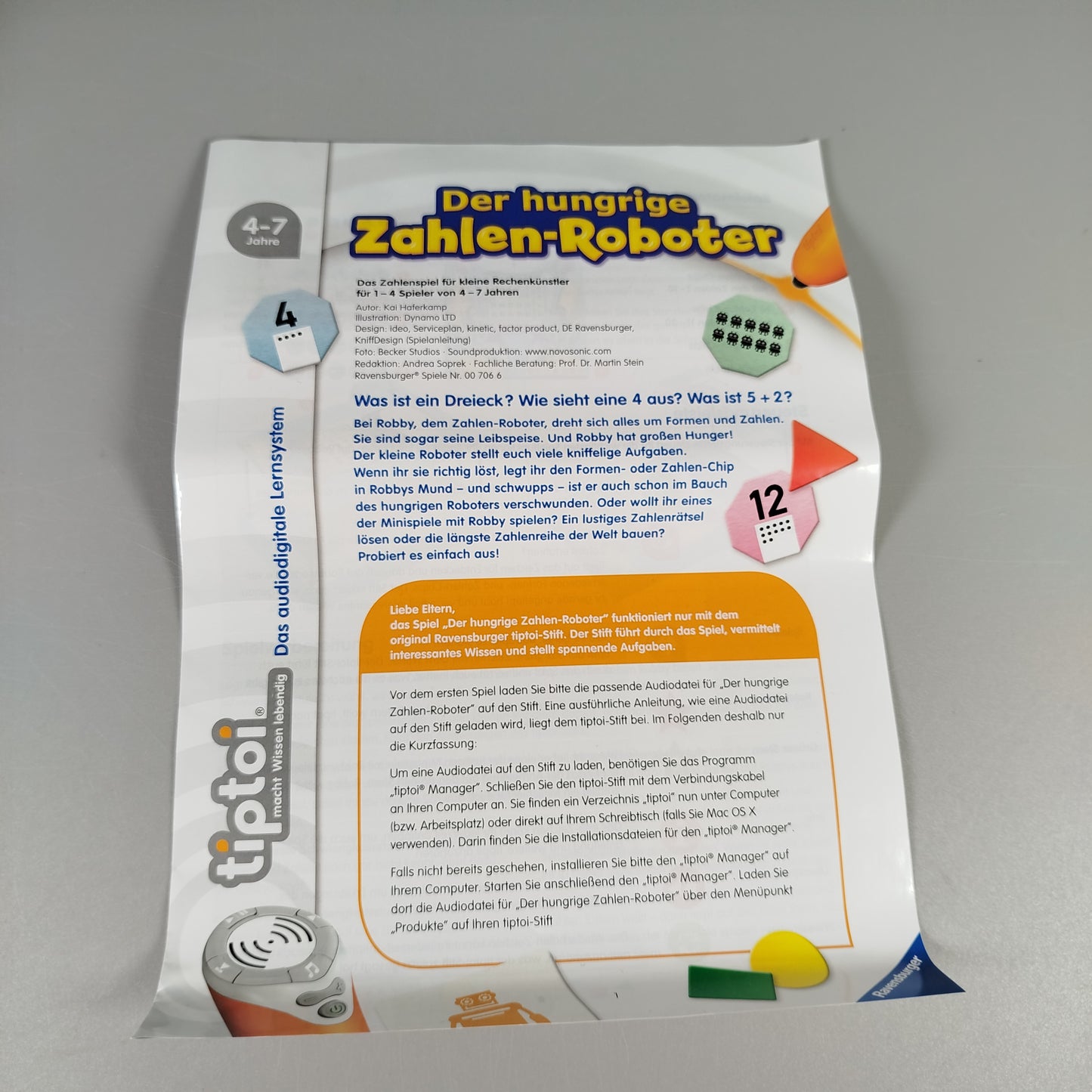 Ravensburger tiptoi Lernspiel - Der hungrige Zahlen-Roboter