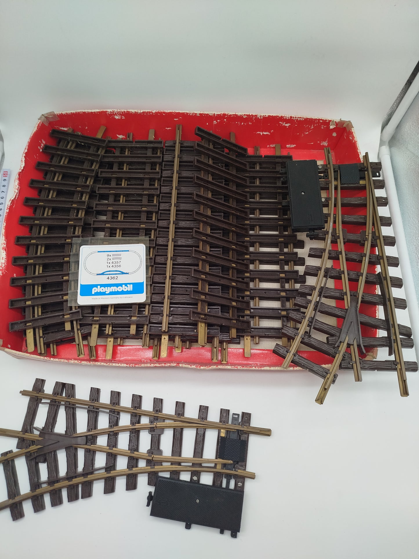 Vintage Playmobil Eisenbahn Set 4364 und 4351 mit Trafo Typ (5599), OVP