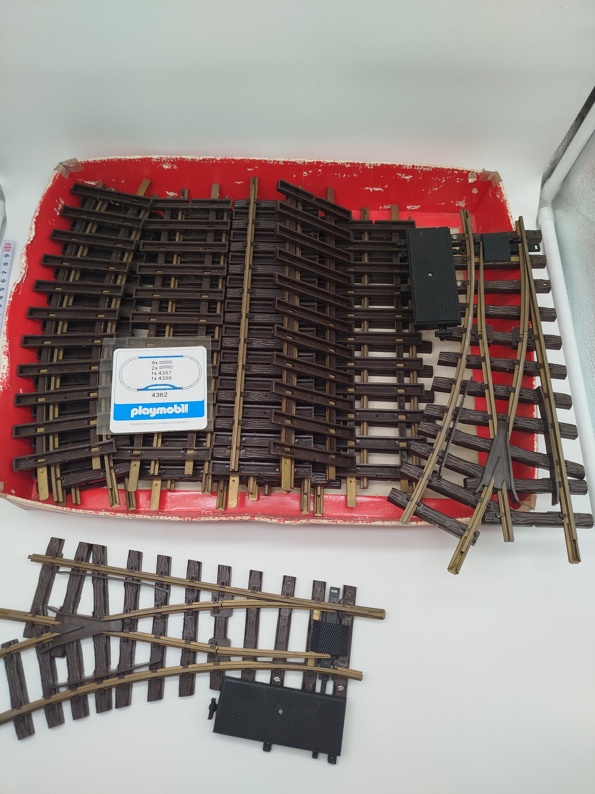 Vintage Playmobil Eisenbahn Set 4364 und 4351 mit Trafo Typ (5599), OVP