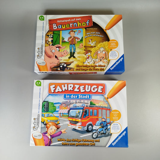 Ravensburger tiptoi Brettspiel-Set: Bauernhof & Fahrzeuge, ab 3 Jahre