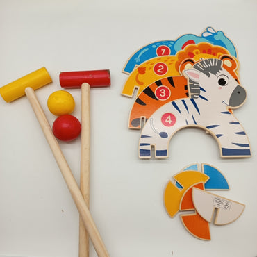 Kinder Krocketspiel Set – Tiermotive, vollständig, OVP