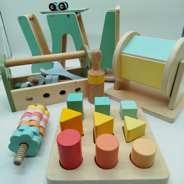 Oh My Baby Bundle Holz Set 4tlg Werkbank & Bahn, ab 2 3 4 Jahre | ✅ geprüft 