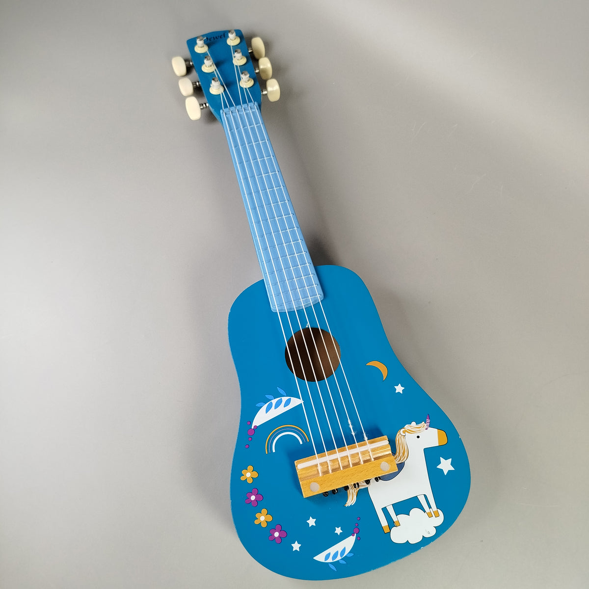 Dewel Einhorn Kindergitarre 6 Saiten blau