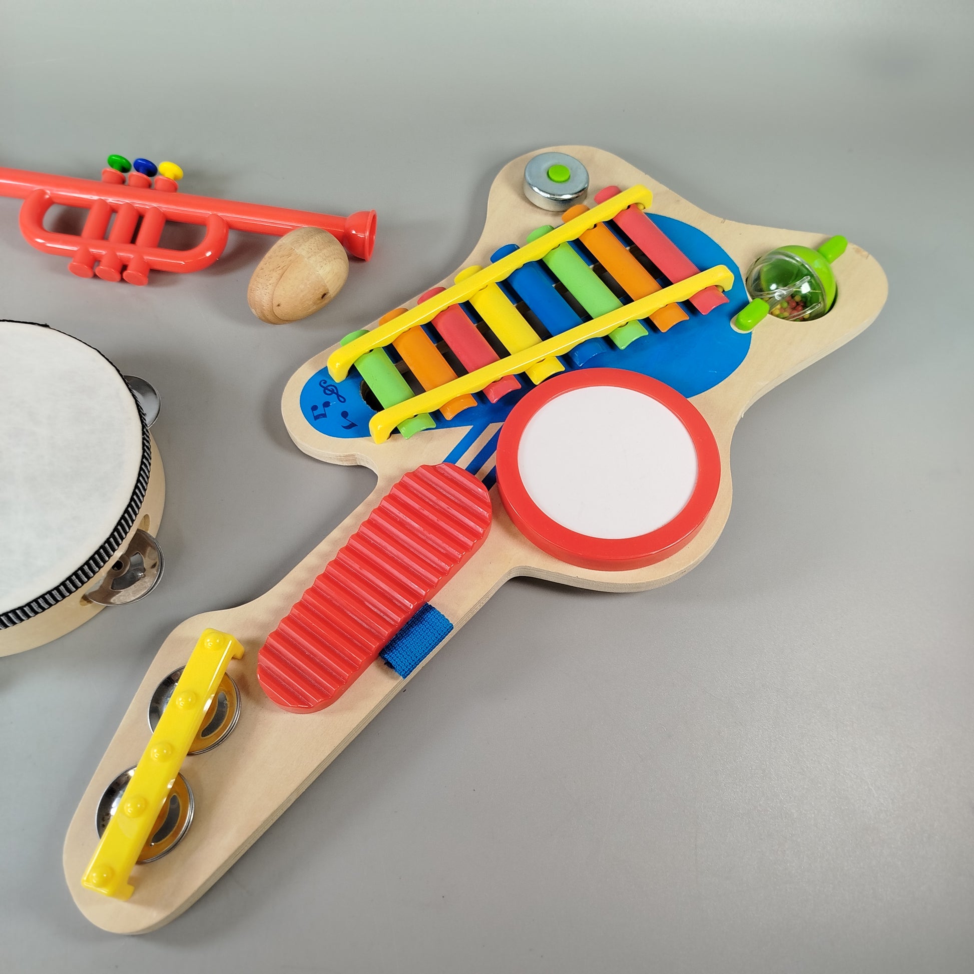 Musikinstrumente Set für Kinder – Xylophon, Trommel, Tamburin, 6 Teile