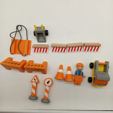 Small Foot Baustellen Spielset mit Kran, Fahrzeugen & Zubehör – Holz