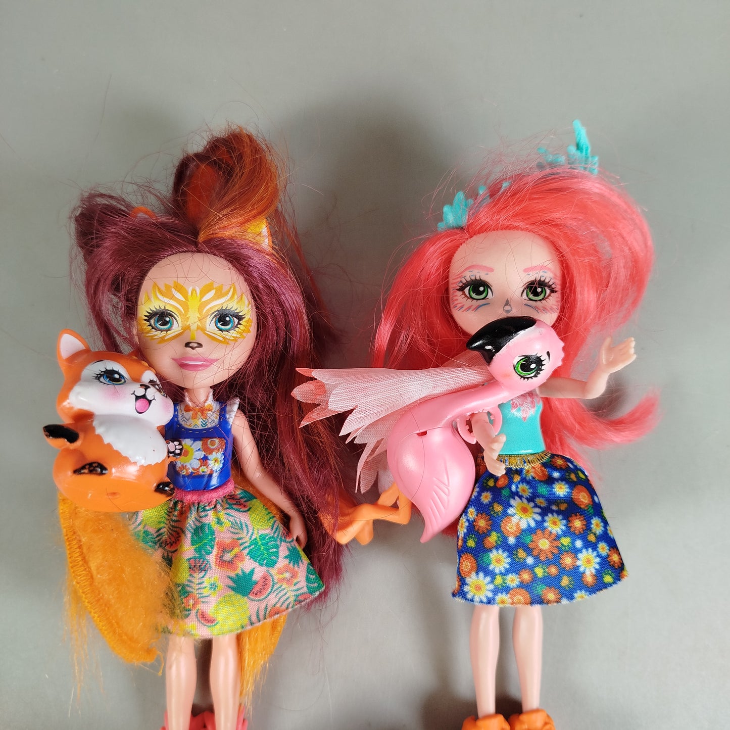 Enchantimals Modespielpuppen Set von 2 mit Tierfreunden Fuchs & Flamingo