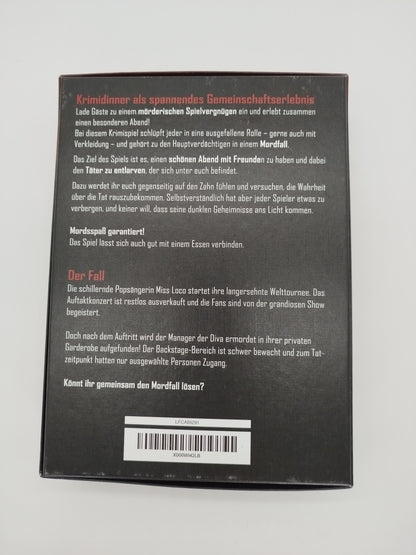 Krimidinner Backstage – Mord bei Tisch, Gesellschaftsspiel