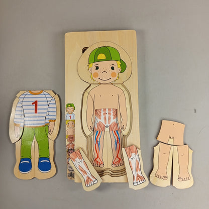 Holzpuzzle Menschlicher Körper Neuwertig