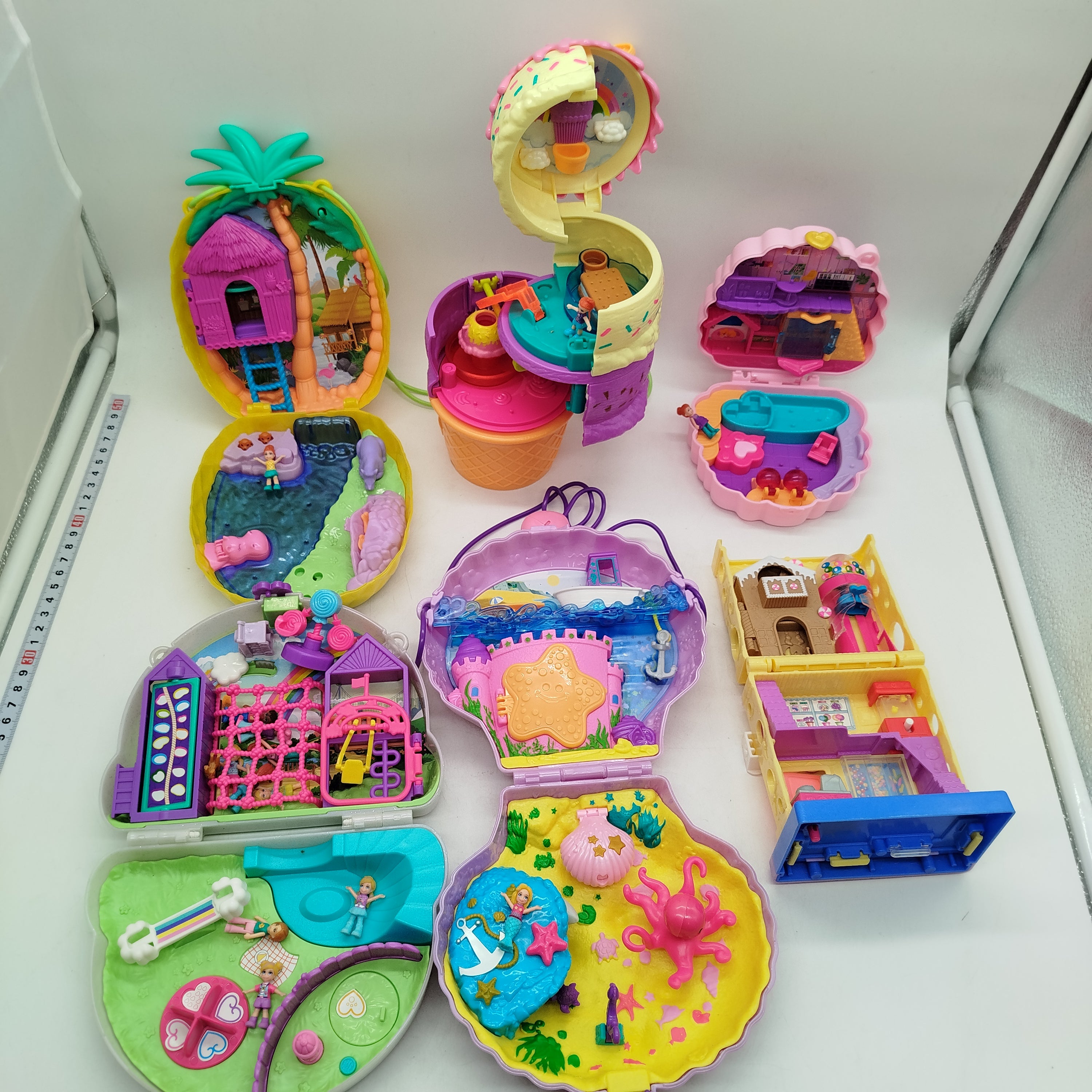 Polly Pocket Bundle 6 Miniwelten, gebraucht, ab 6 7 8 Jahre | ✅ geprüft 