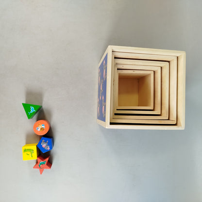 Holz Formensortier & Stapelwürfel Lernspiel