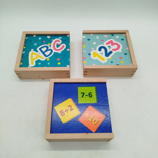 Bundle Montessori ABC Zahlen Set von 3 Holzboxen