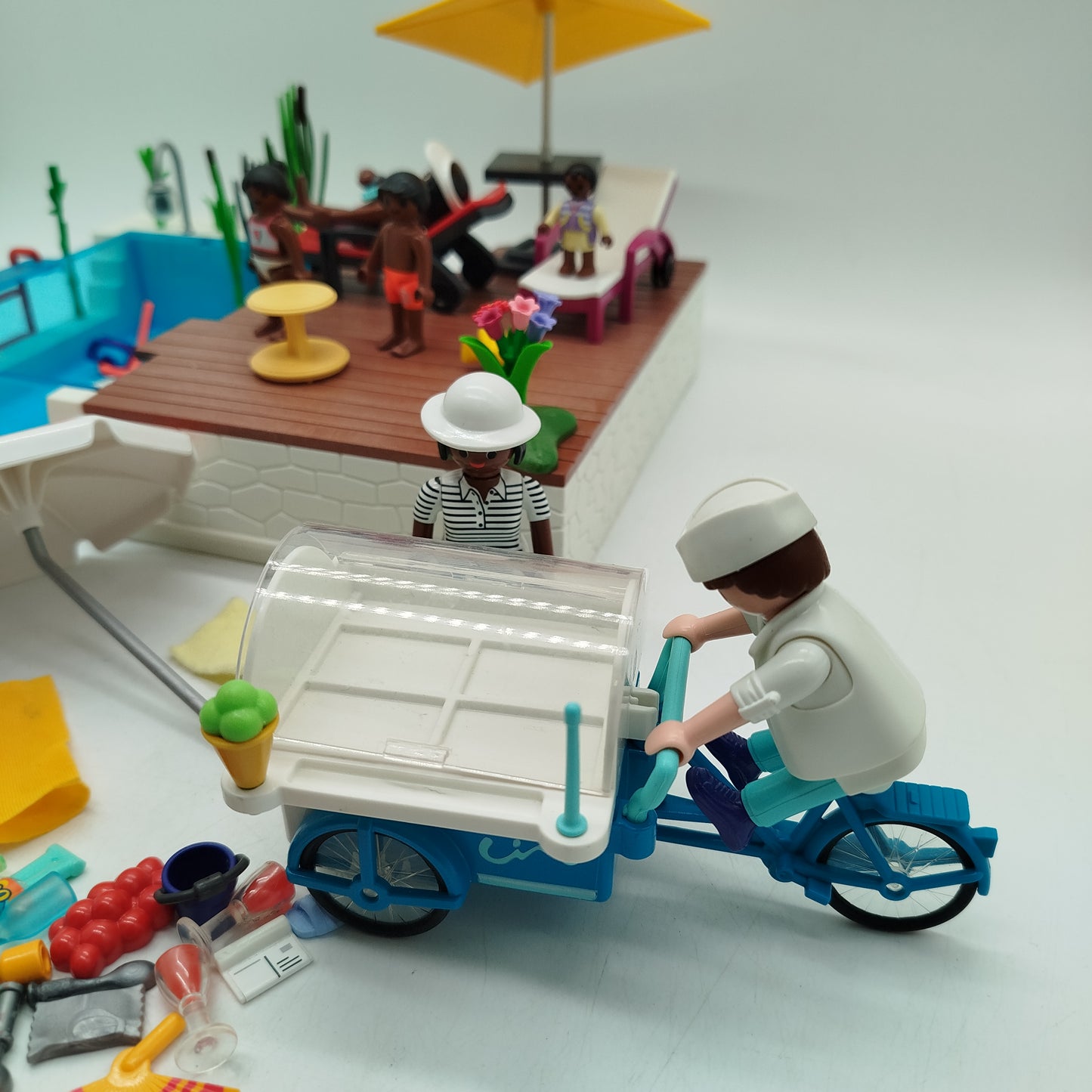 Playmobil Pool & Eiswagen Spielset, gebraucht, ab 3 4 5 Jahre | ✅ geprüft 