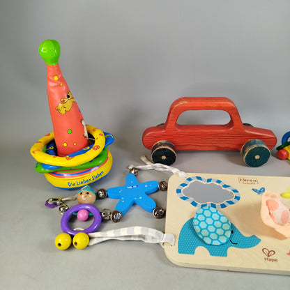 Hape Bundle Motorikbrett & Rasseln Holzspielzeug