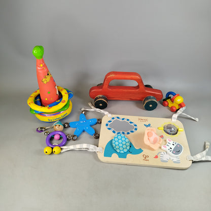 Hape Bundle Motorikbrett & Rasseln Holzspielzeug