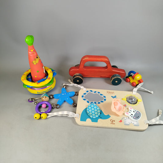 Hape Bundle Motorikbrett & Rasseln Holzspielzeug