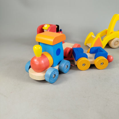 PlanToys Bundle Set von 4 Polizei Zug Bagger, gebraucht, ab 3 Jahre 