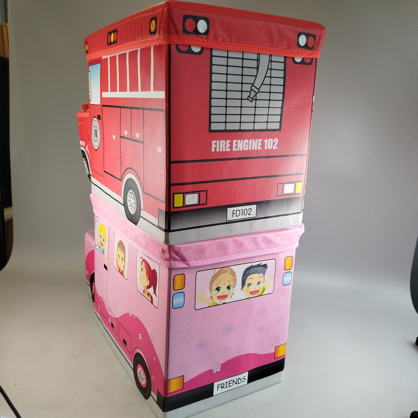 Bundle Feuerwehr & Bus Set von 2 Aufbewahrungsboxen