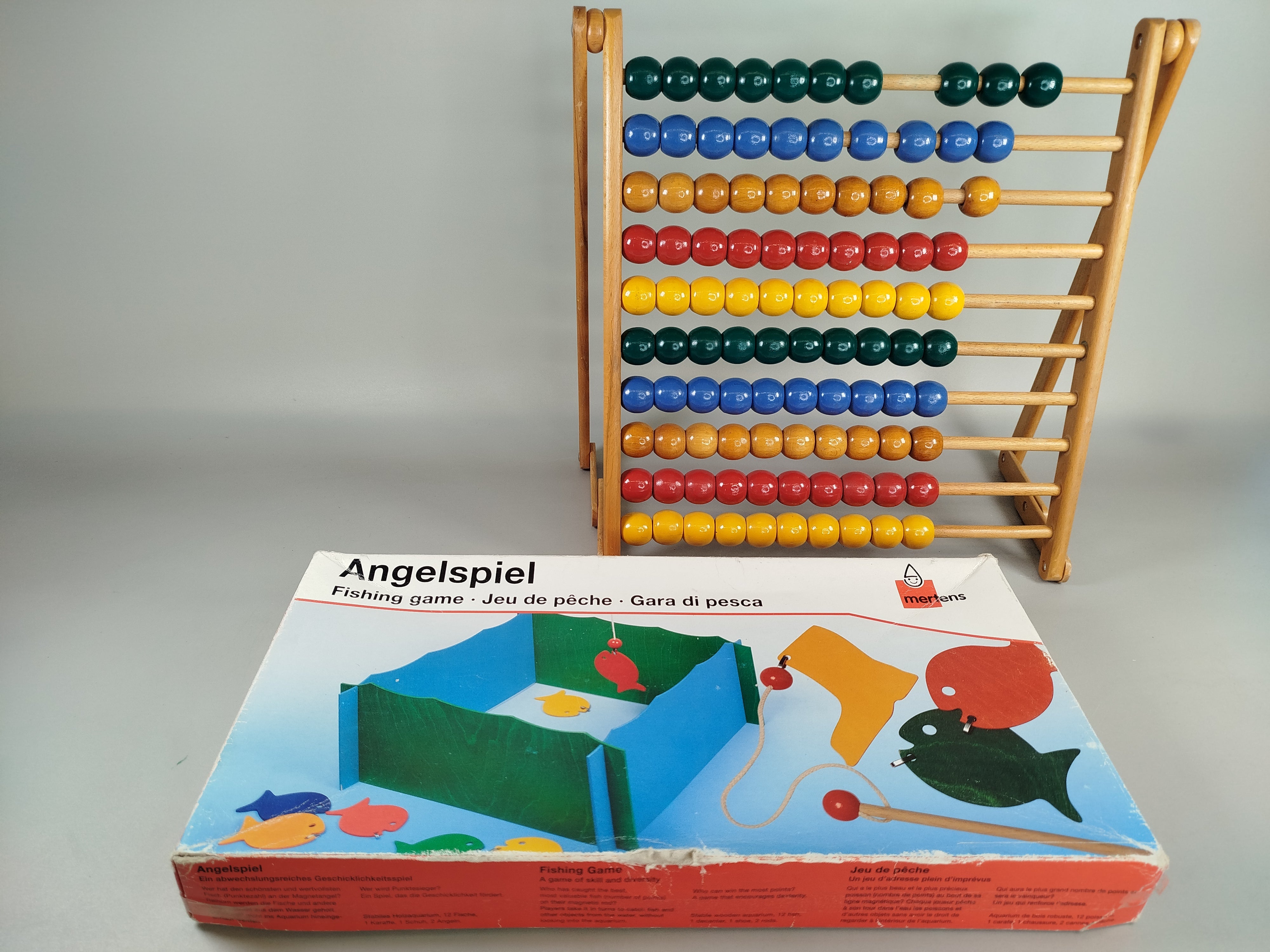 Holzspielzeug Set vintage - Abakus & Mertens Angelspiel, OVP
