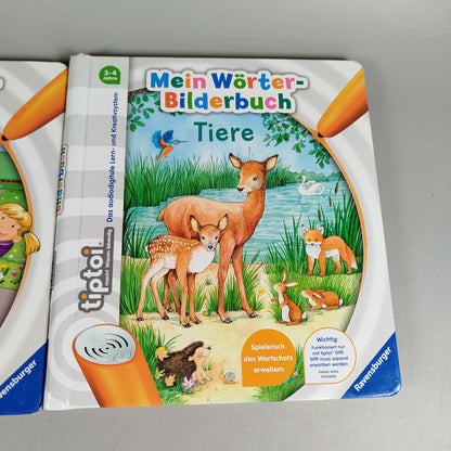 Ravensburger tiptoi Lernbuch-Set – Mein Wörter-Bilderbuch Unterwegs & Tiere