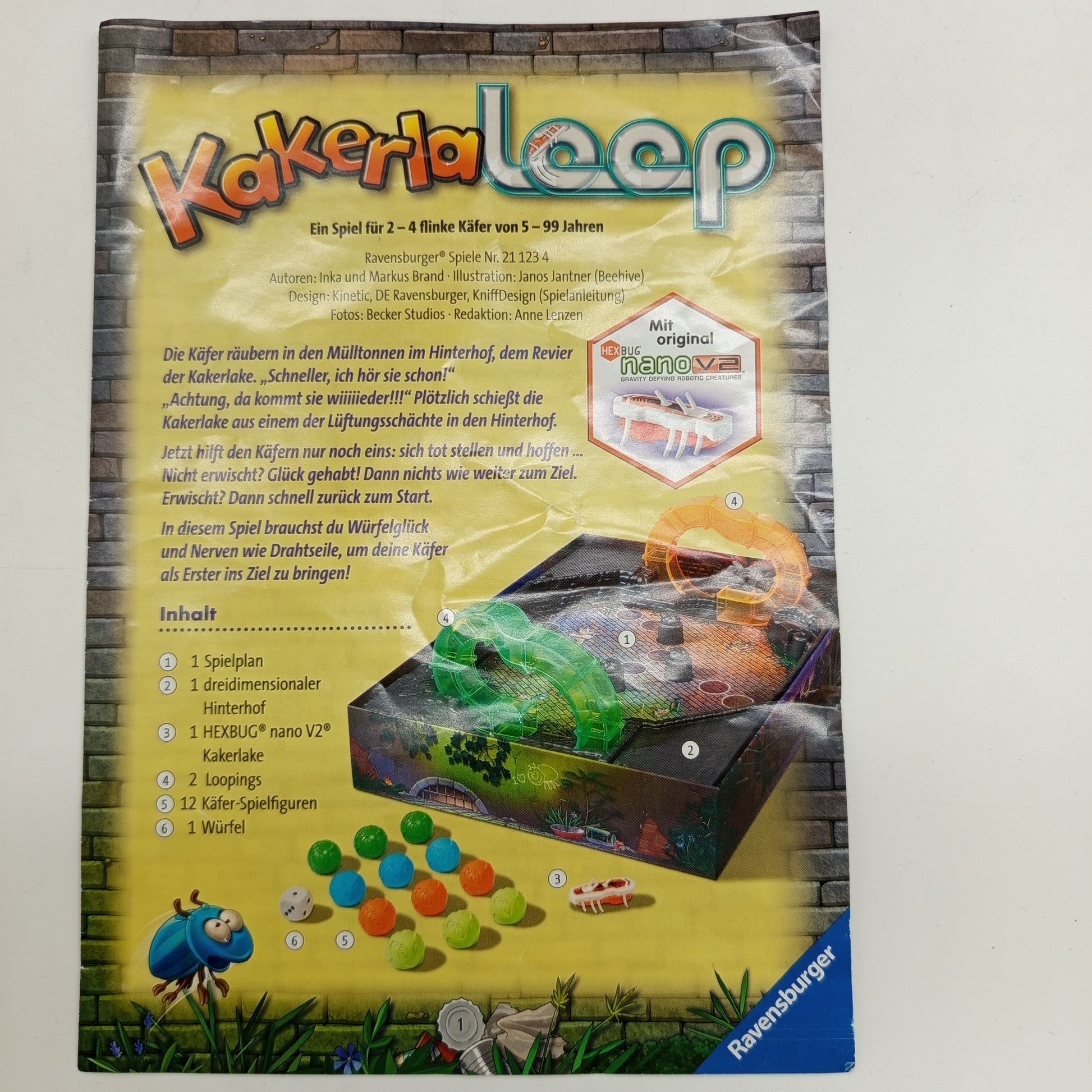 Ravensburger Brettspiel – Kakerlaloop mit HEXBUG Loop-Tunneln, OVP