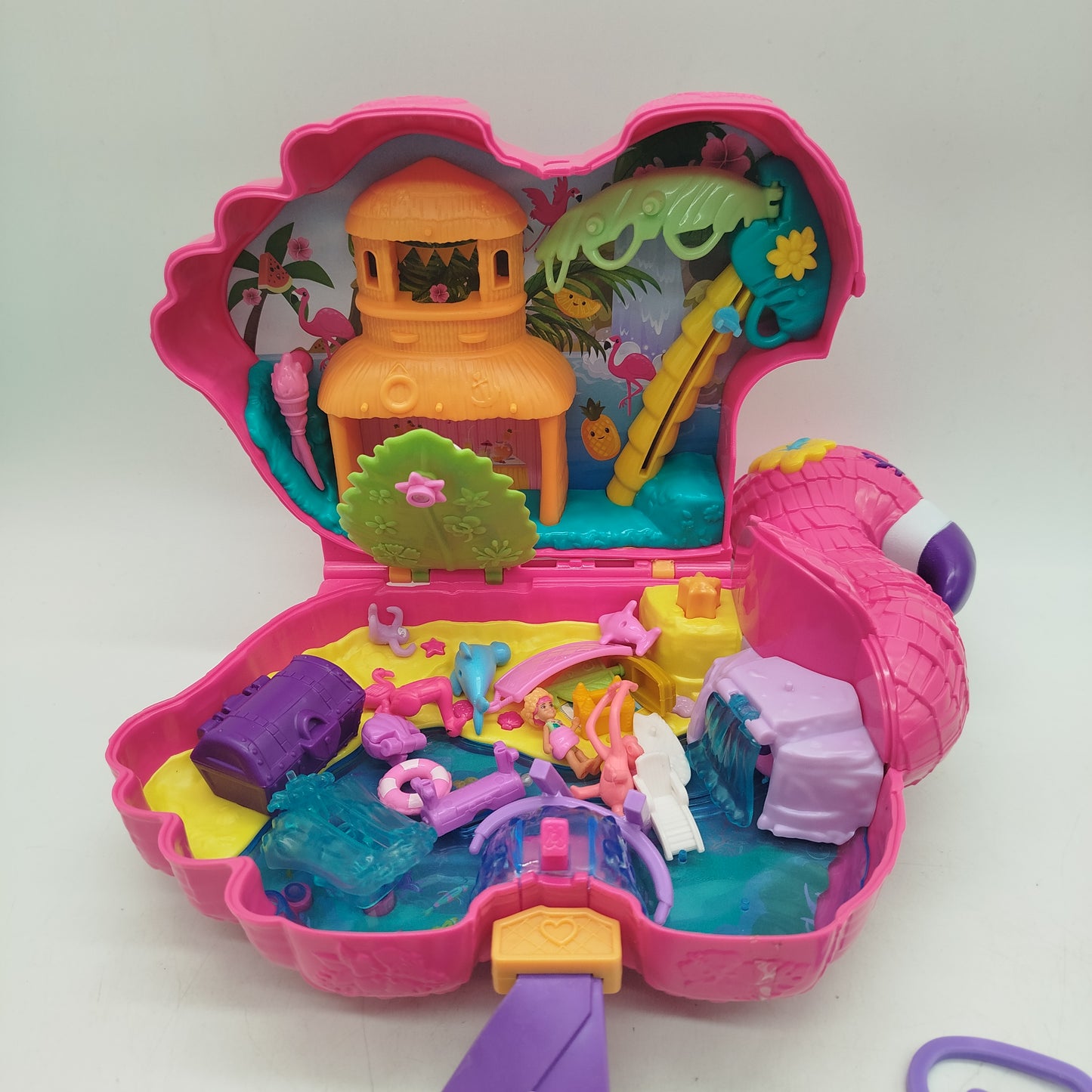 Polly Pocket Flamingo Party Spielset, gebraucht, ab 3 4 5 Jahre | ✅ geprüft 