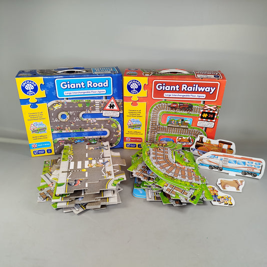 Orchard Toys Bundle Giant Road & Railway Set von 2 Puzzle