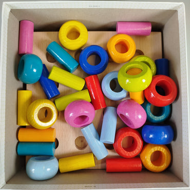 HABA Holzspielzeug Set – Farbkringel & Baumeister, gebraucht