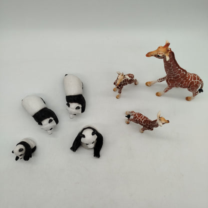 Schleich Bundle Tiere Pandas & Giraffen Figuren