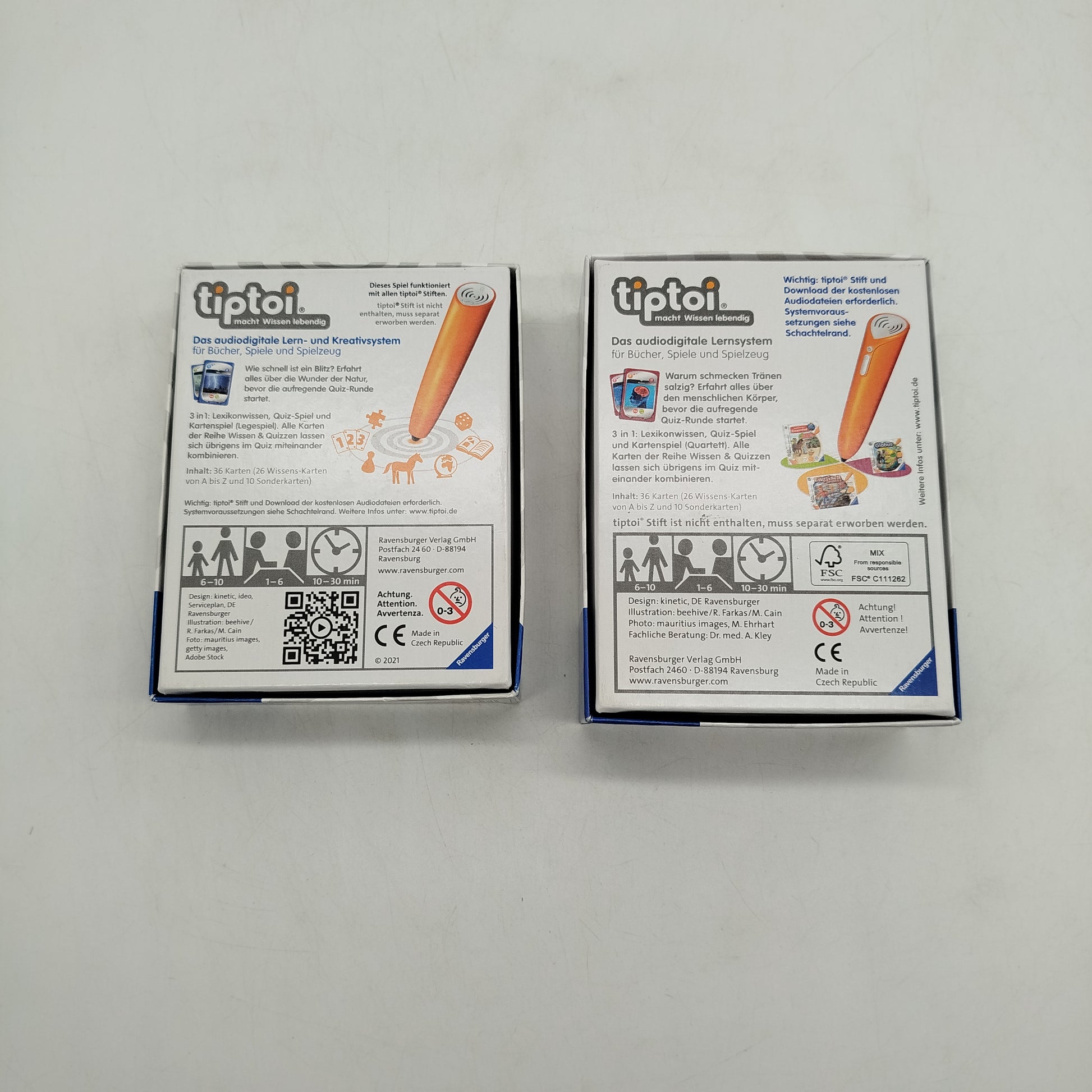 Ravensburger Bundle Set von 2 Tiptoi Natur & Körper Karten, gebraucht, ab 6 Jahre 