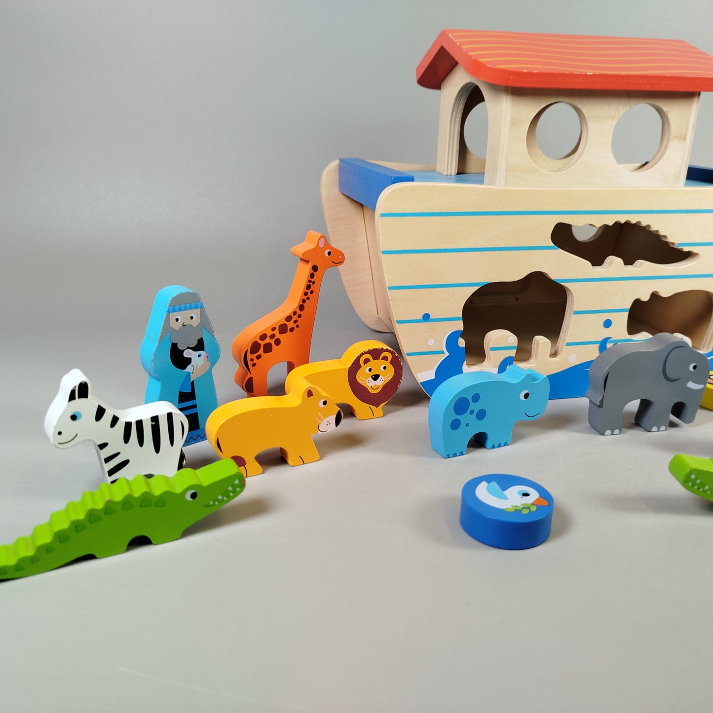 Holz-Arche Noah Spielset – 16 Figuren & Tiere, sehr gut