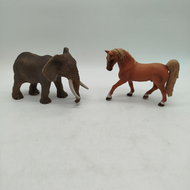 Schleich Bundle Set von 4 Elefant Zebra & Pferde, gebraucht, ab 3 Jahre 