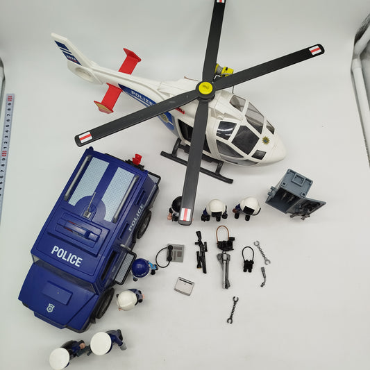 Playmobil Polizei Set – Hubschrauber & Mannschaftsfahrzeug, Figuren
