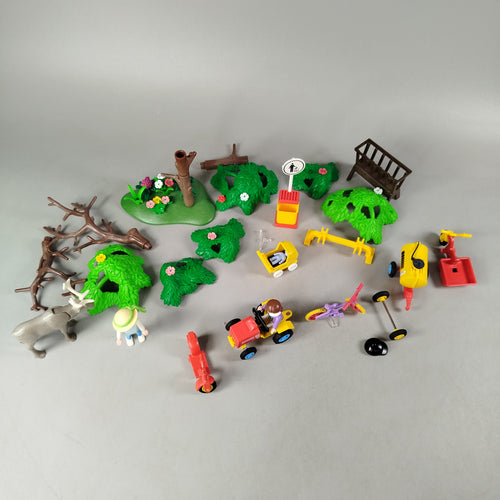 Playmobil Bundle Traktor Anhänger Figuren Hirsch