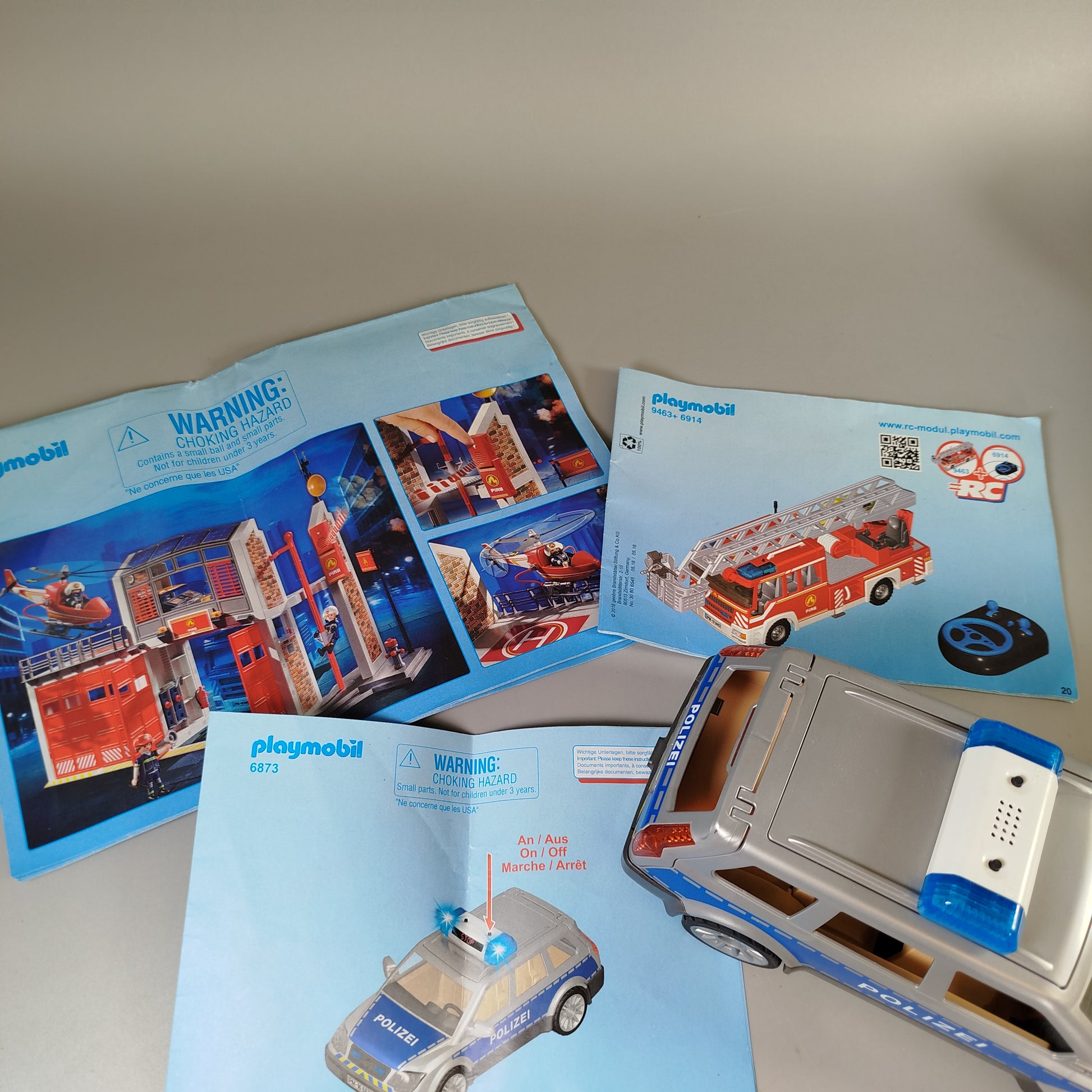 Playmobil Feuerwehr Set 9463, 9462, 6873, Gebrauchsspuren, mit Anleitung