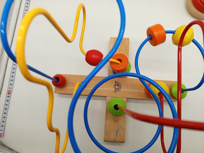 Motorikspielzeug Set aus Holz – Motorikschleife & Stapelringe