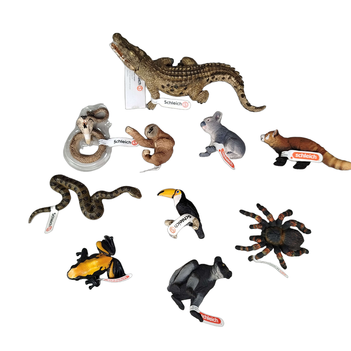 Schleich Tiere Bundle Set von 10 Tierfiguren Faultier & Co