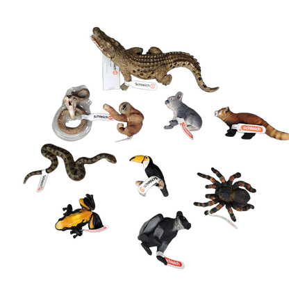 Schleich Tiere Bundle Set von 10 Tierfiguren Faultier & Co