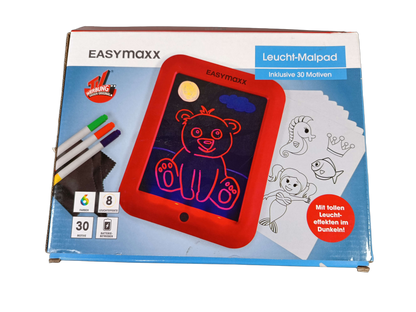 easymaxx Leucht-Malpad LED-Zeichenpad Leucht-Maltafel mit Zubehör