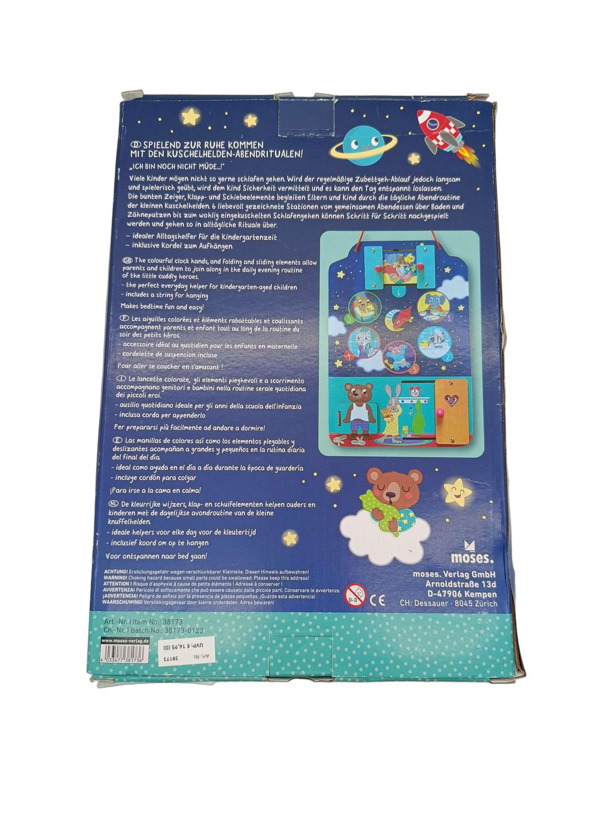 moses. Kleine Kuschel Helden Abendroutine 98113 Lerntafel Montessori