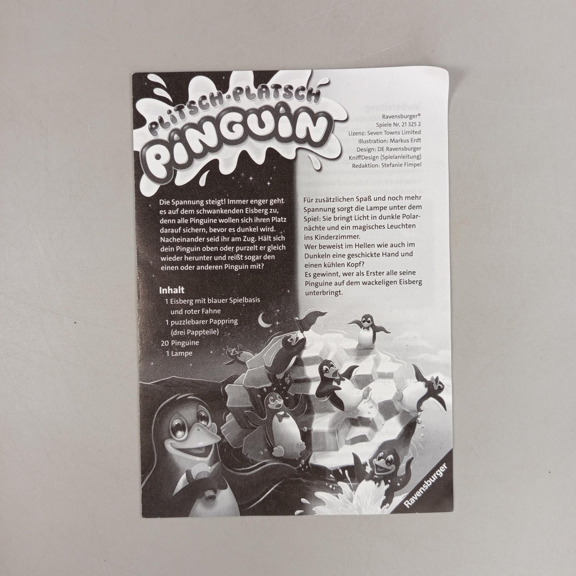 Ravensburger Brettspiel – Plitsch-Platsch Pinguin, OVP