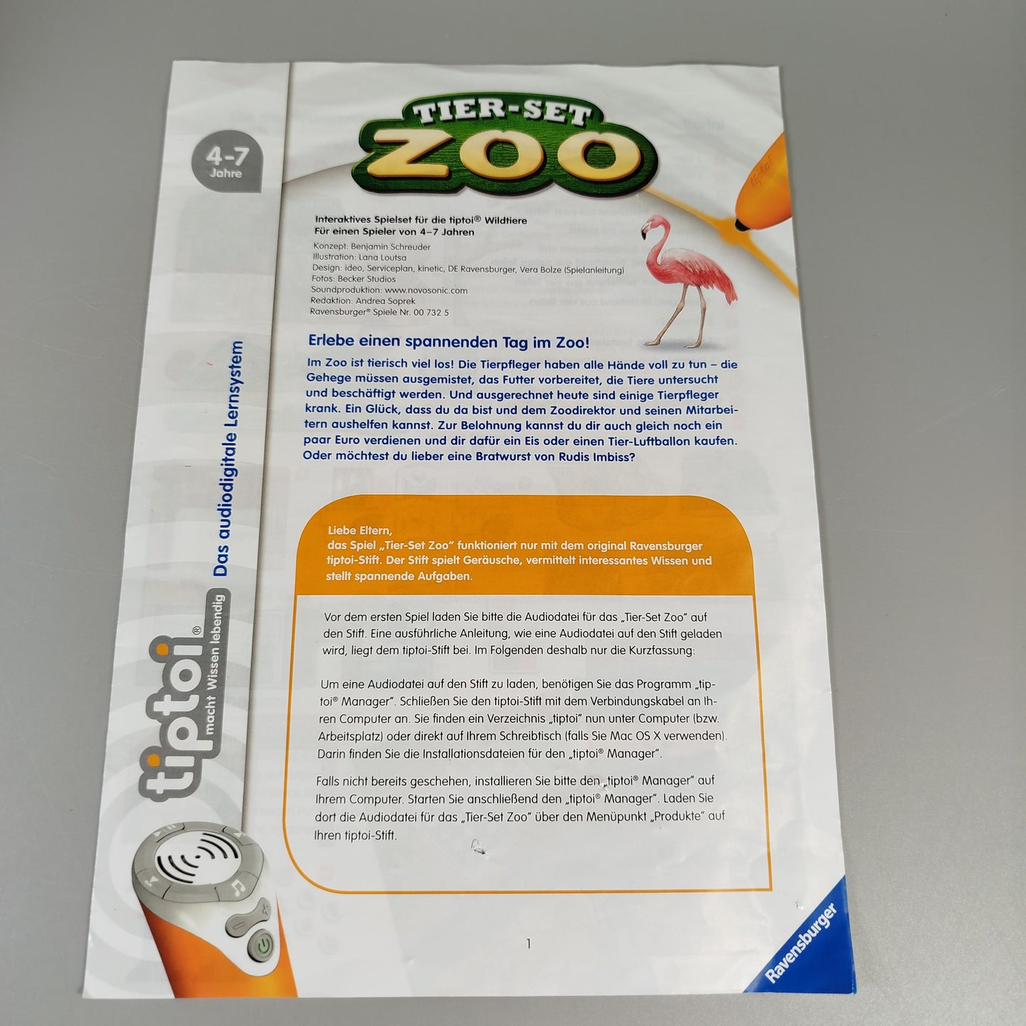 Ravensburger Tiptoi Lernspiel - Tier-Set ZOO, Lernwelt 3D