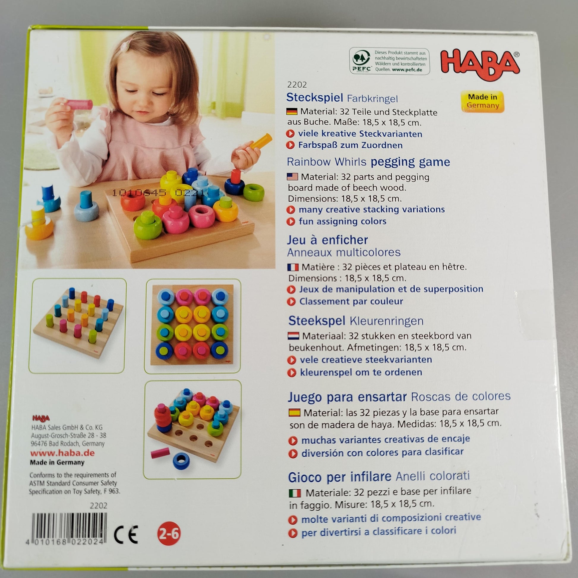 HABA Holzspielzeug Set – Farbkringel & Baumeister, gebraucht