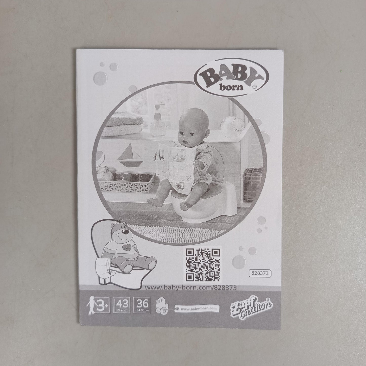 Zapf Creation BABY born WC 828373 Neuwertig