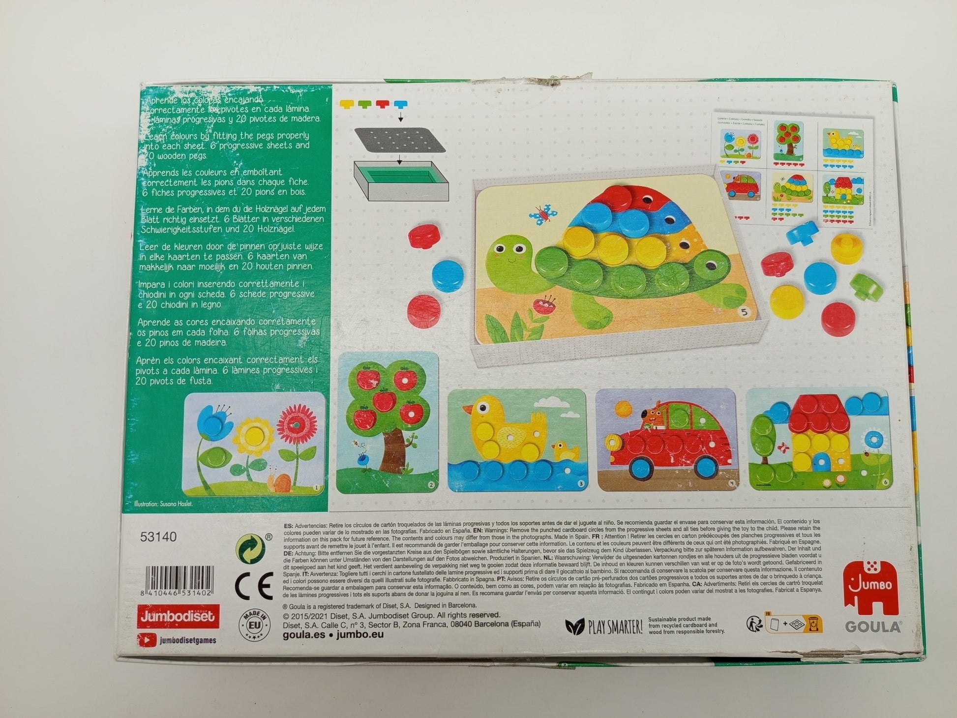 Goula Baby Color Farbsortierspiel – Lernspiel mit Steckknöpfen