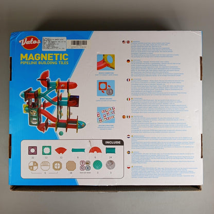 Vatos Magnetisches Pipeline-Bauset – 125-teiliges Konstruktionsspiel Set