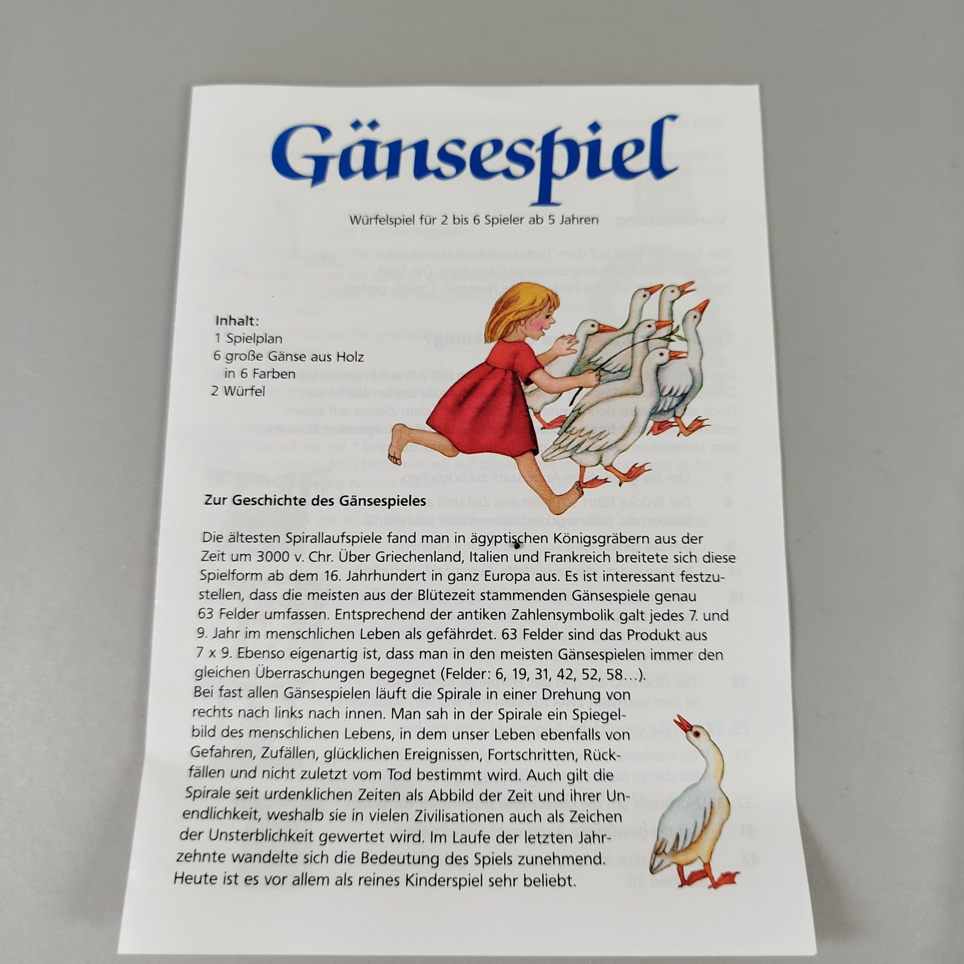Brettspiel Gänsespiel – Gesellschaftsspiel, wie neu