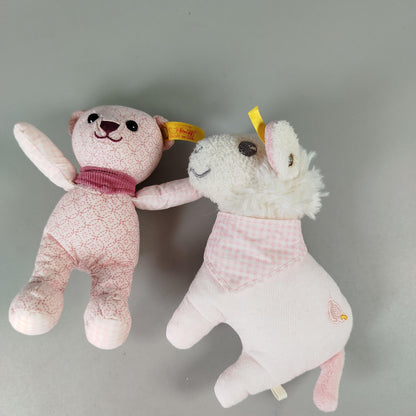 Steiff Plüschtiere Set von 2 - Bär & Lamm, 15 cm, wie neu